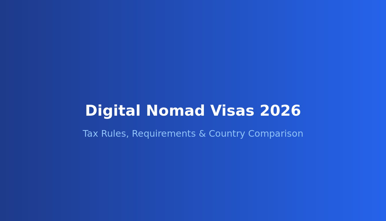 Digital Nomad Visas in 2026: Tax Rules, Requirements & Country Comparison